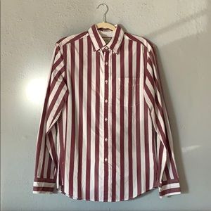 Maroon and white button down